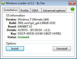 Активатор Windows 7 (Windows Loader 2.2.2 By Daz) » Страница 3.